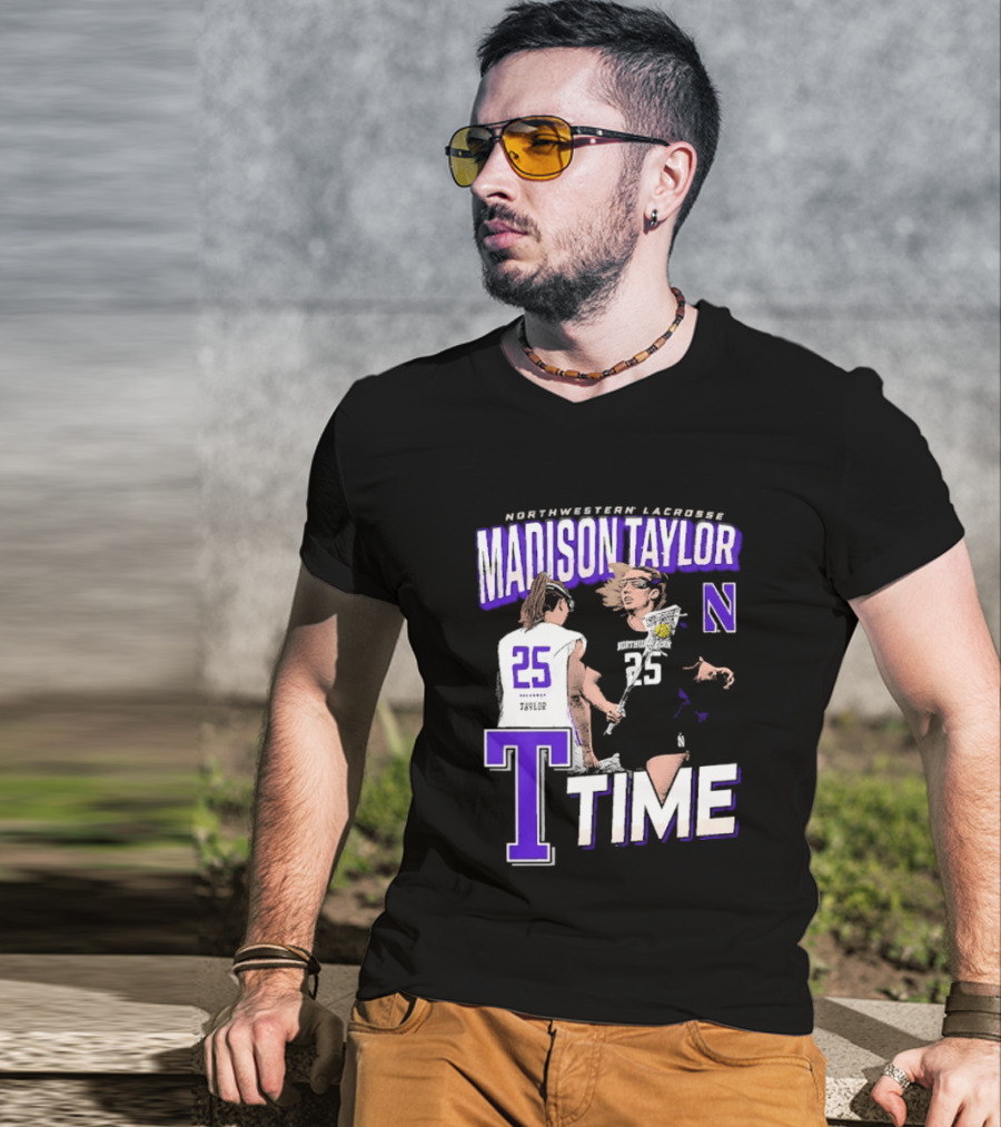 Northwestern Lacrosse Madison Taylor 25 Time T-Shirt