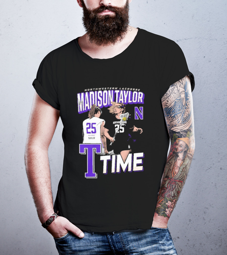 Northwestern Lacrosse Madison Taylor 25 Time T-Shirt