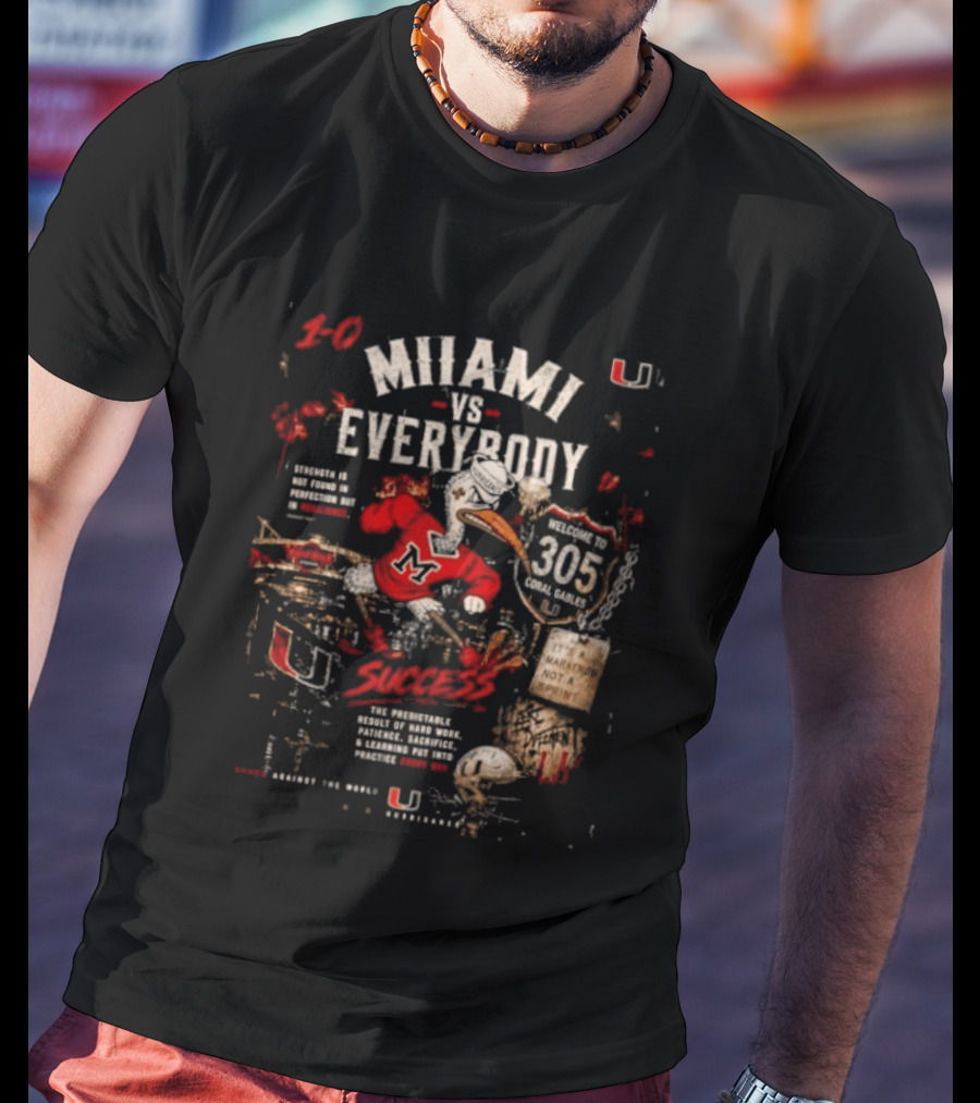 Miami Hurricanes 30 Vs Everybody 305 Swoosh Sebastian The Ibis Not A T-Shirt