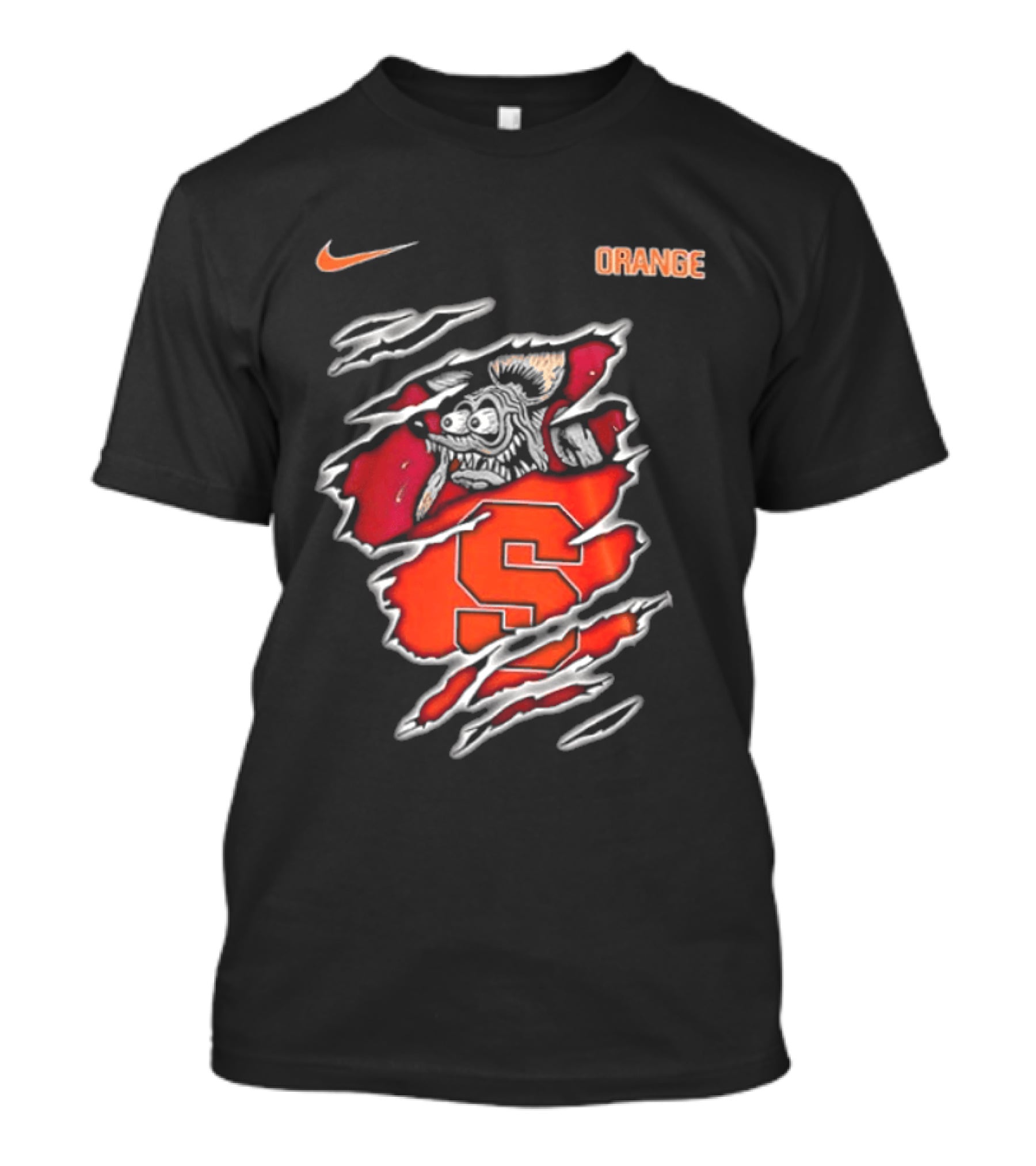 Nike Syracuse Orange S Logo Rat Fink Built To Not Bow T-Shirt