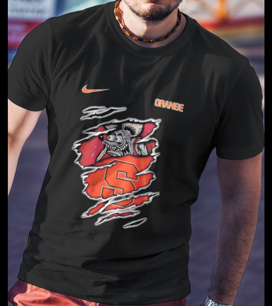 Nike Syracuse Orange S Logo Rat Fink Built To Not Bow T-Shirt