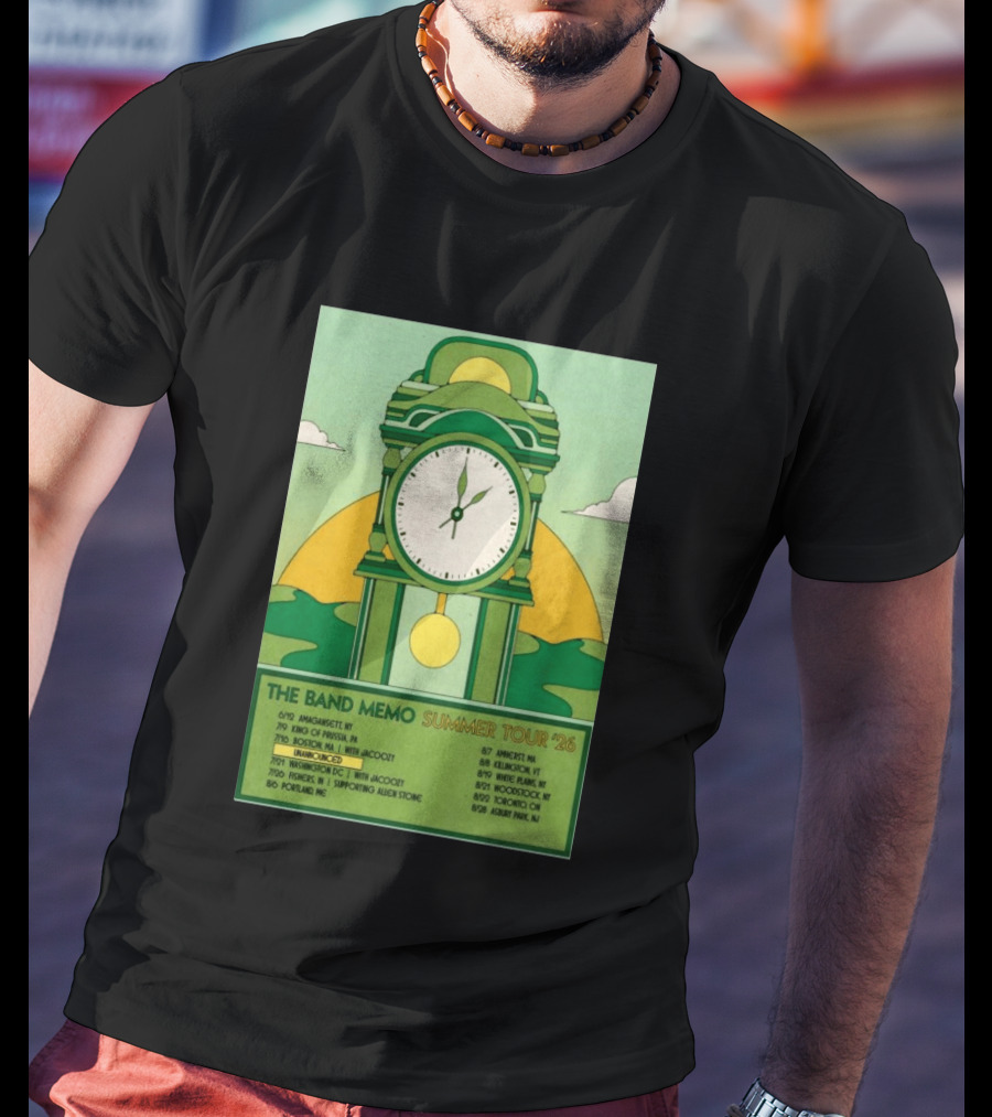 The Band Memo Summer Tour 2026 Amagansett King Of Prussia Boston Washington Missoula Portland Amherst Killington Woodstock Toronto Asbury Park T-Shirt