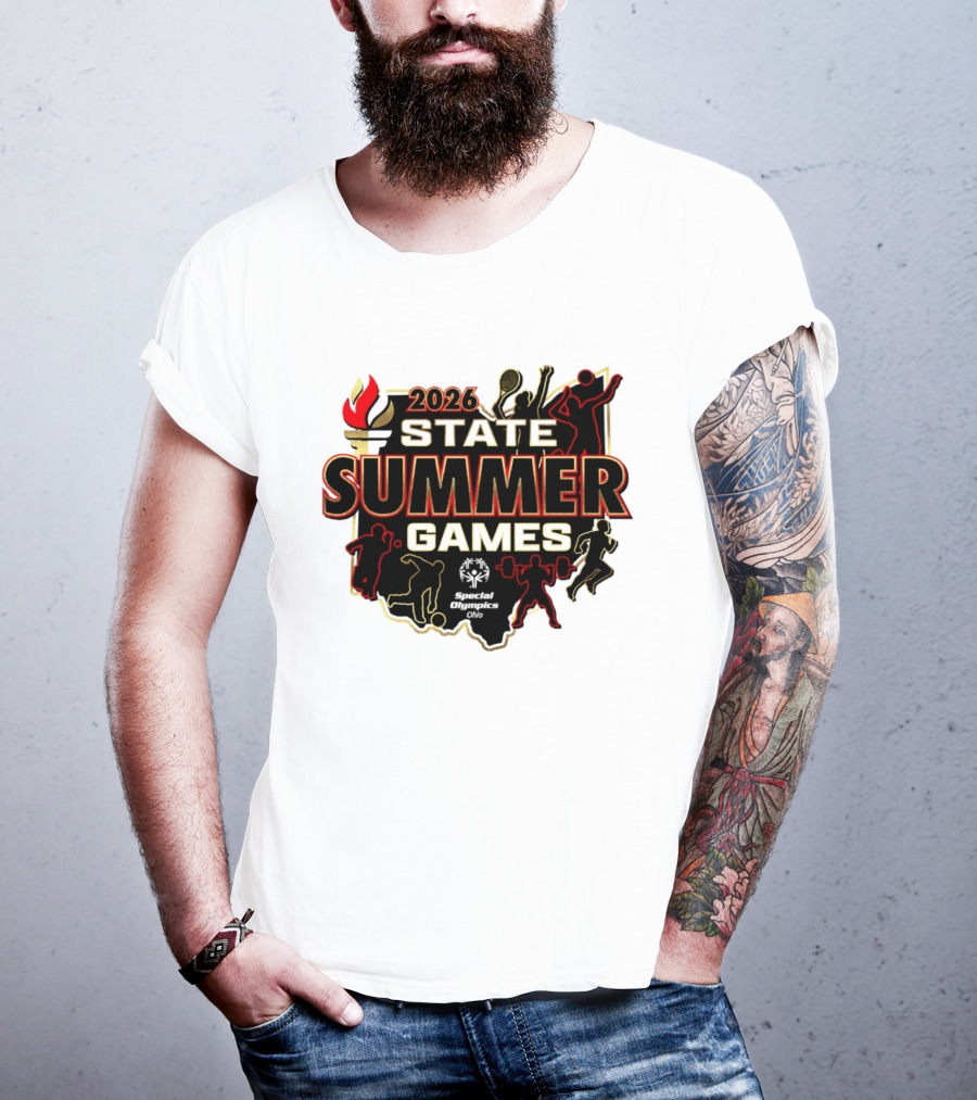 2026 State Summer Games Athletic Silhouettes And Torch T-Shirt