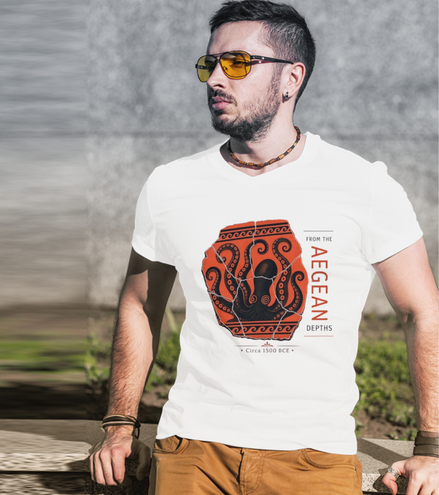 Ancient Aegean Octopus From The Aegean Depths Circa 1500 BCE T-Shirt