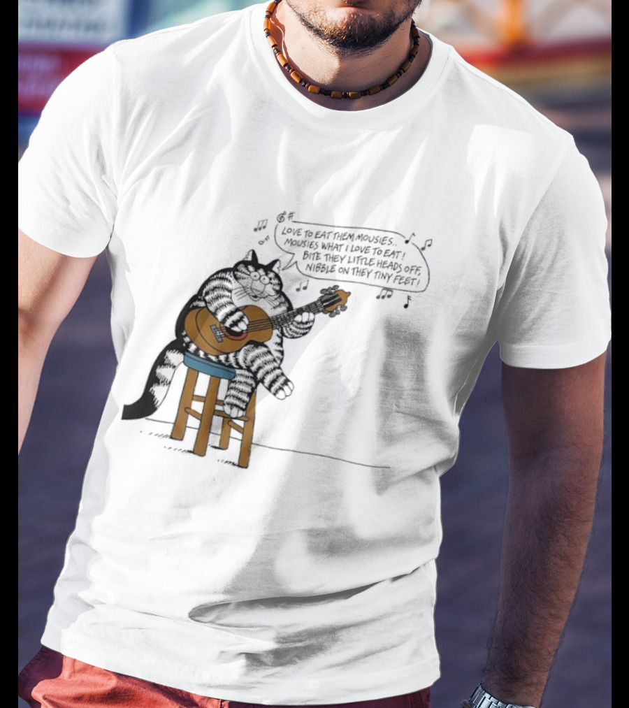 Cat Cartoon Love To Eat Them Mousies Bite Their Little Heads Off Melody T-Shirt