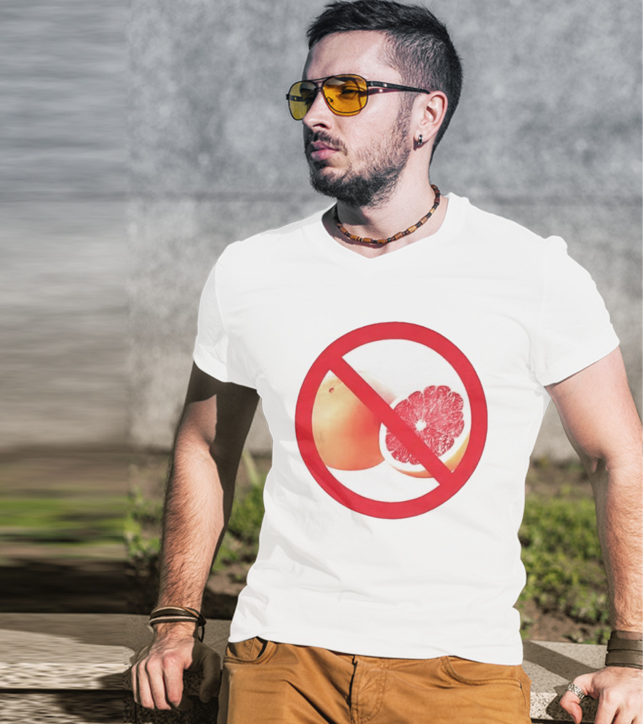 Grapefruit Prohibition Medical Alert Symbol Drug Interaction Caution T-Shirt