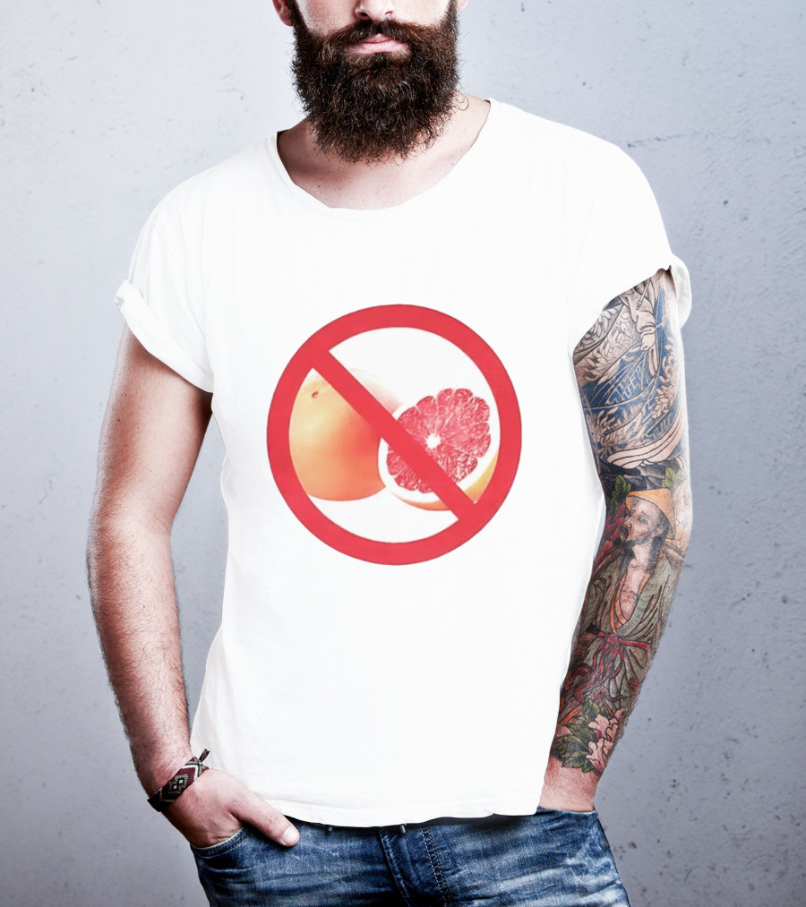 Grapefruit Prohibition Medical Alert Symbol Drug Interaction Caution T-Shirt