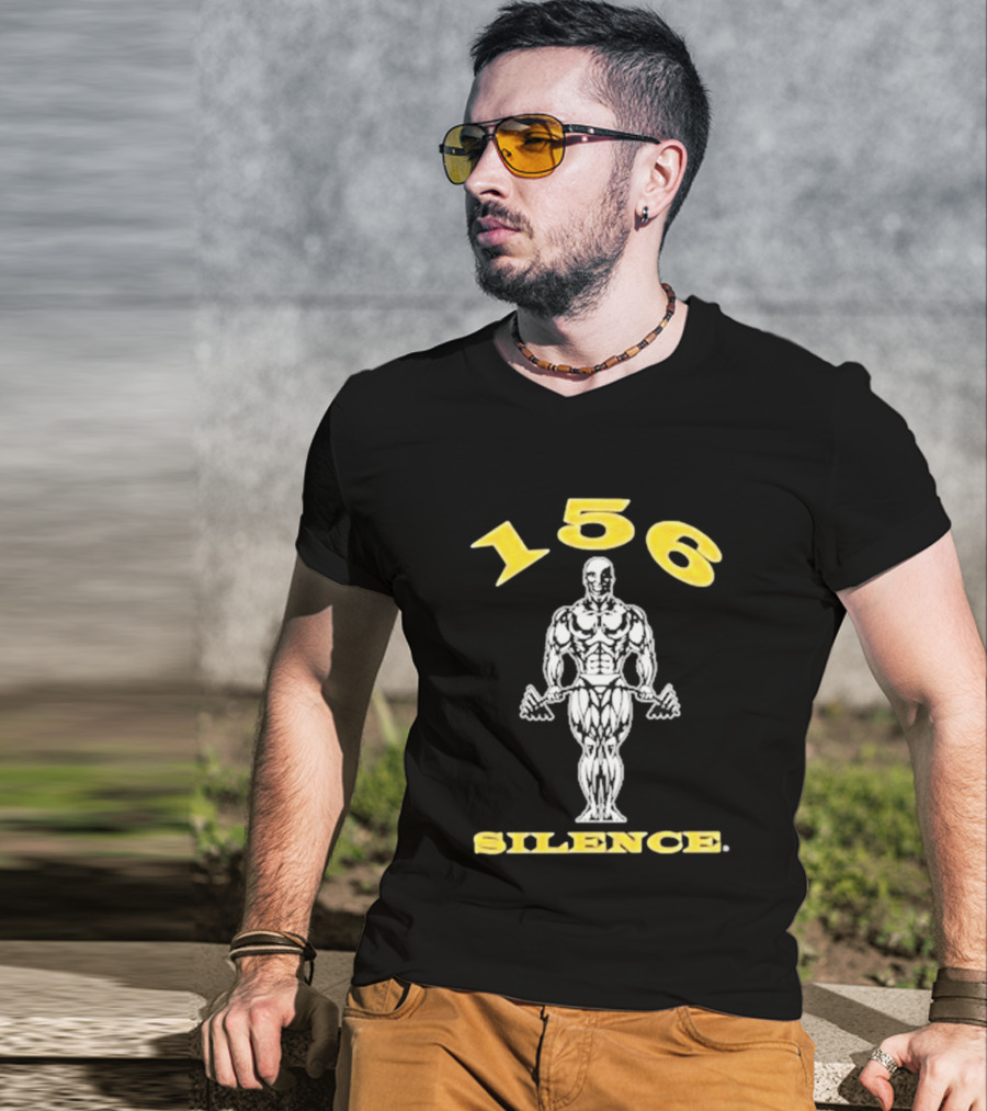 156 Silence Bodybuilder Icon Fitness Motivation T-Shirt