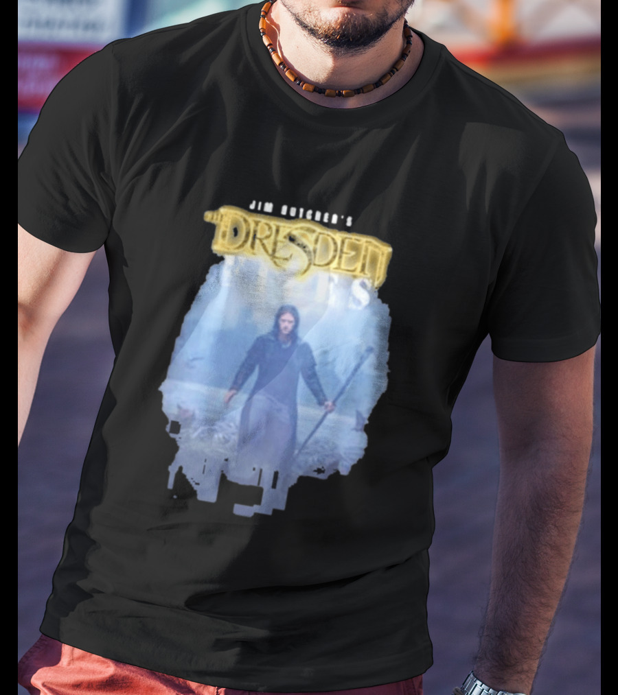 Jim Butcher's Dresden Files Man Holding Staff T-Shirt