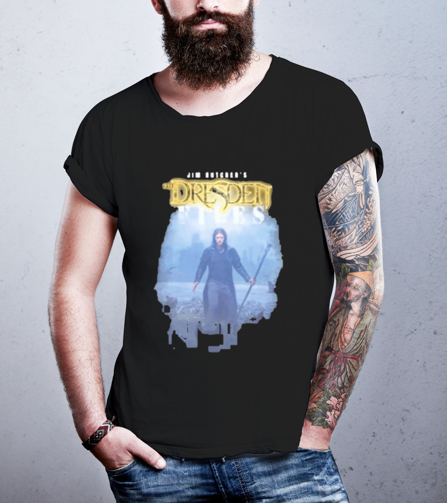 Jim Butcher's Dresden Files Man Holding Staff T-Shirt