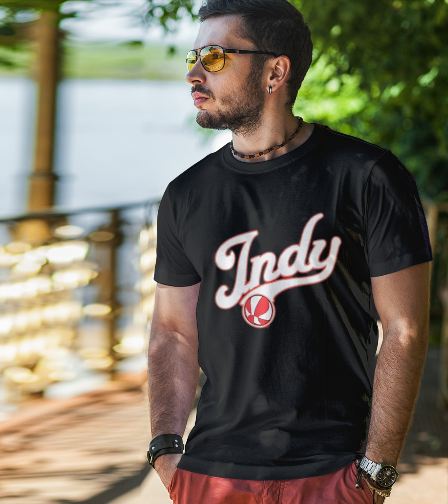 Indy Baseball Red 2023 Casual Classic Sports Style Retro Look T-Shirt