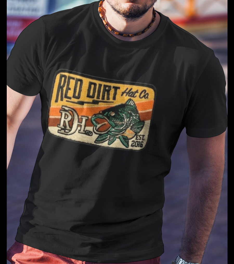 Red Dirt Hat Co Fish Patch RDH Est 2016 T-Shirt