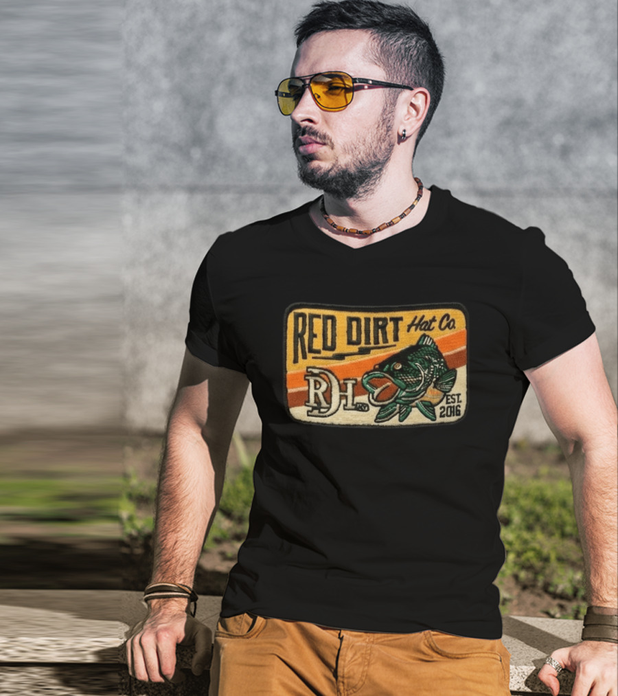 Red Dirt Hat Co Fish Patch RDH Est 2016 T-Shirt