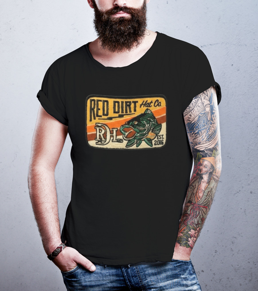 Red Dirt Hat Co Fish Patch RDH Est 2016 T-Shirt