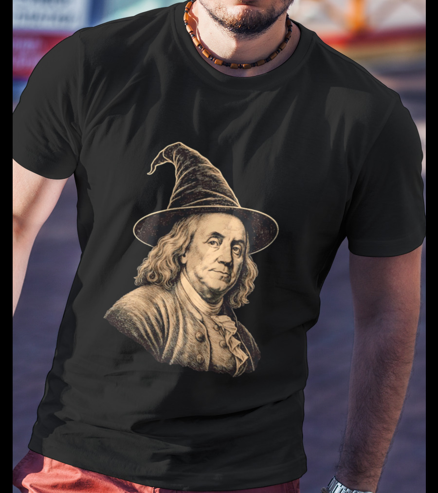 Wizard Benjamin Franklin Witch Hat T-Shirt