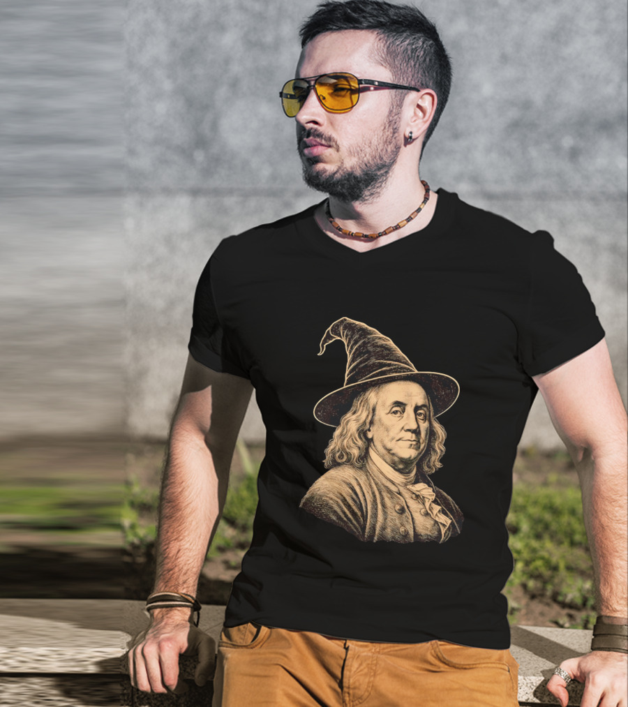 Wizard Benjamin Franklin Witch Hat T-Shirt
