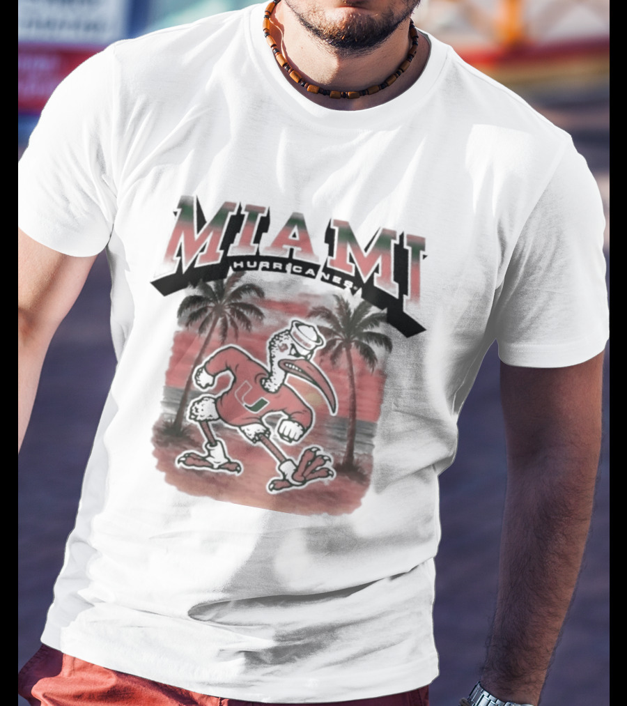 Miami Hurricanes NCAA Sebastian Fire Alarm Sunset Palms T-Shirt