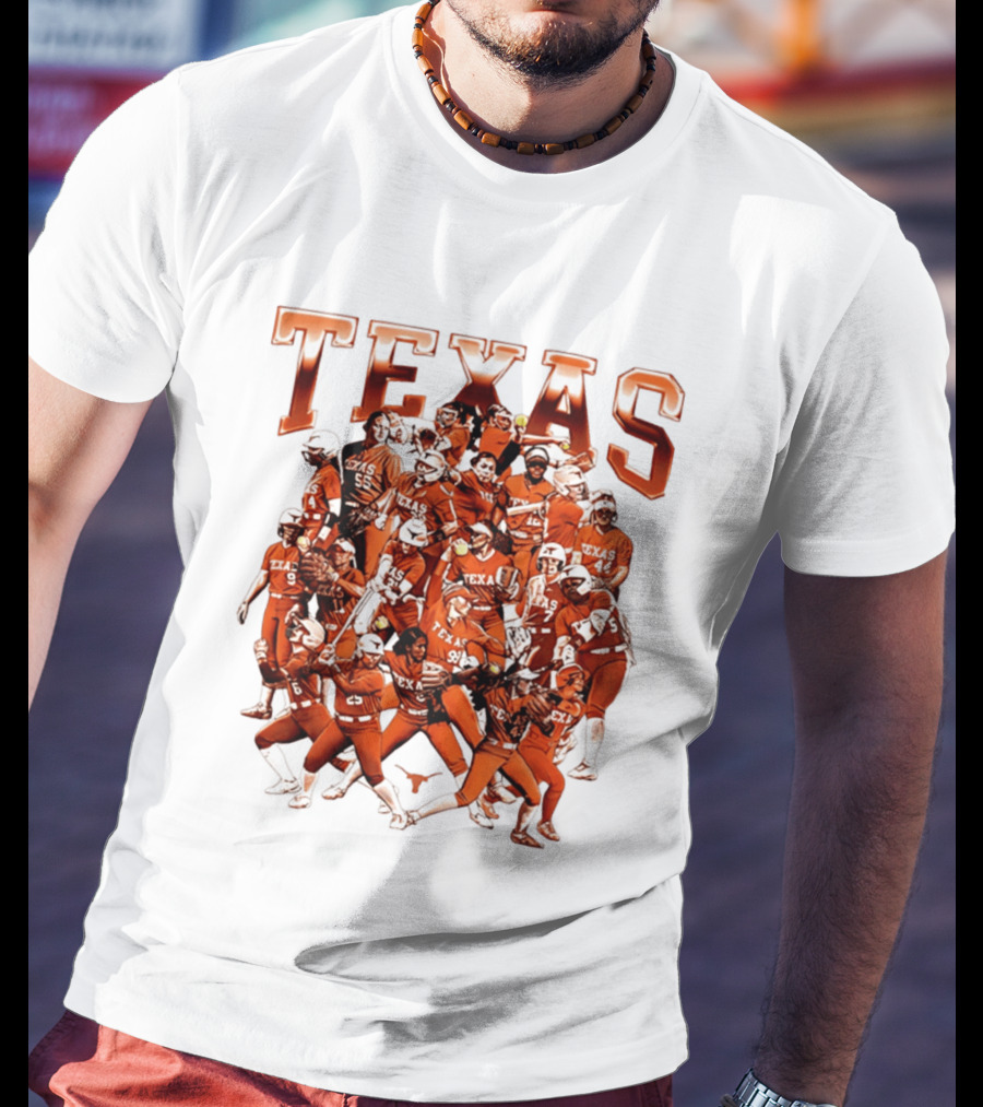 Texas Longhorns Softball Team Collage NCAA Sports Apparel Fan Gear T-Shirt