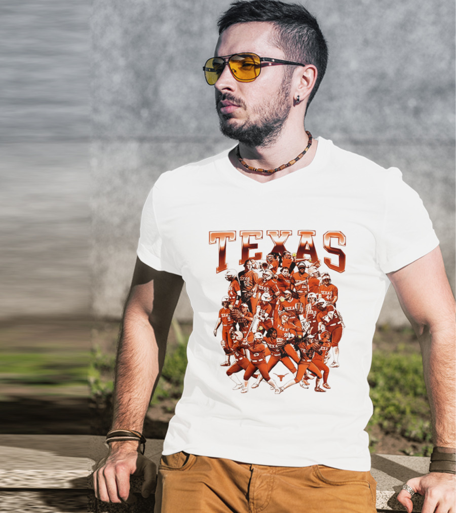Texas Longhorns Softball Team Collage NCAA Sports Apparel Fan Gear T-Shirt