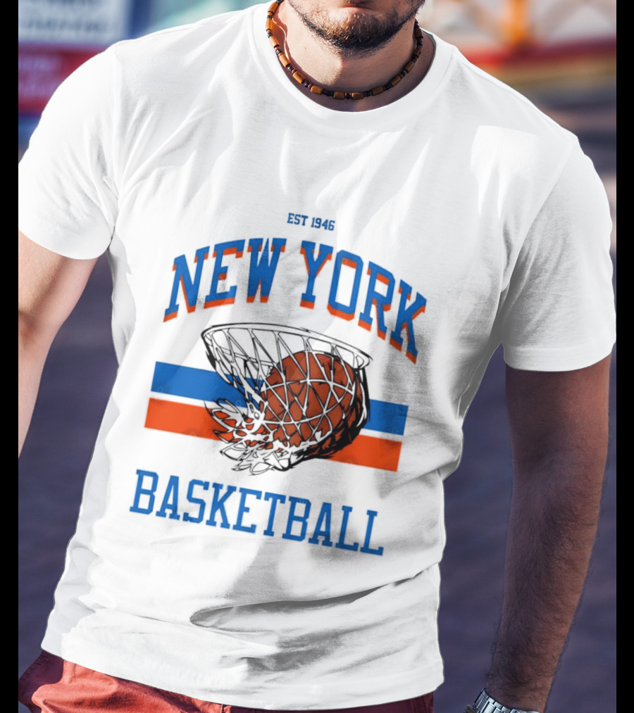New York Basketball Est 1946 Slam Dunk Net T-Shirt