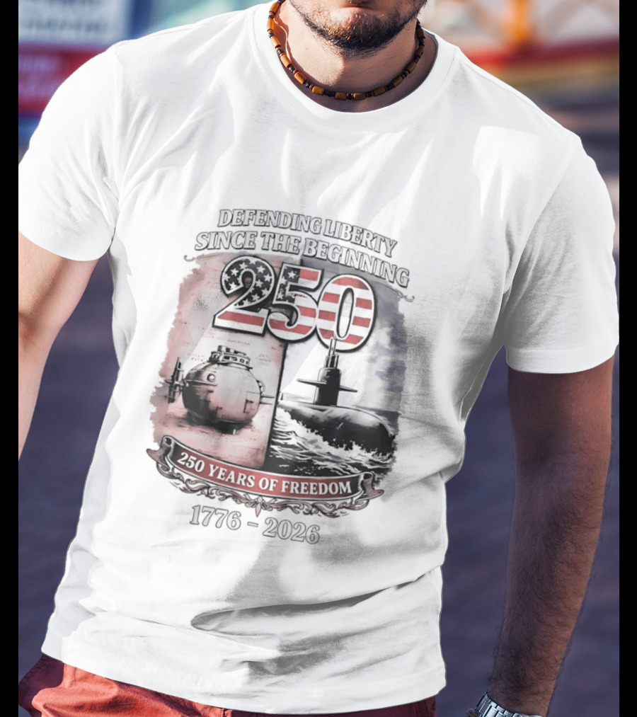Defending Liberty Since The Beginning 250 Years Of Freedom 1776 2026 US Flag T-Shirt