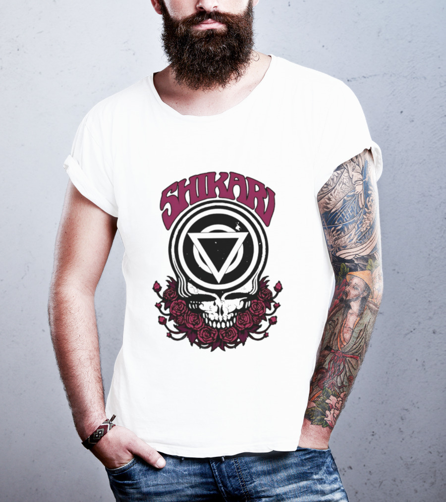Shikari Triangle Skull Roses T-Shirt