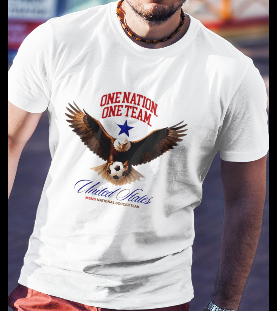 One Nation One Team United States National Soccer Team Eagle Soccer Ball T-Shirt