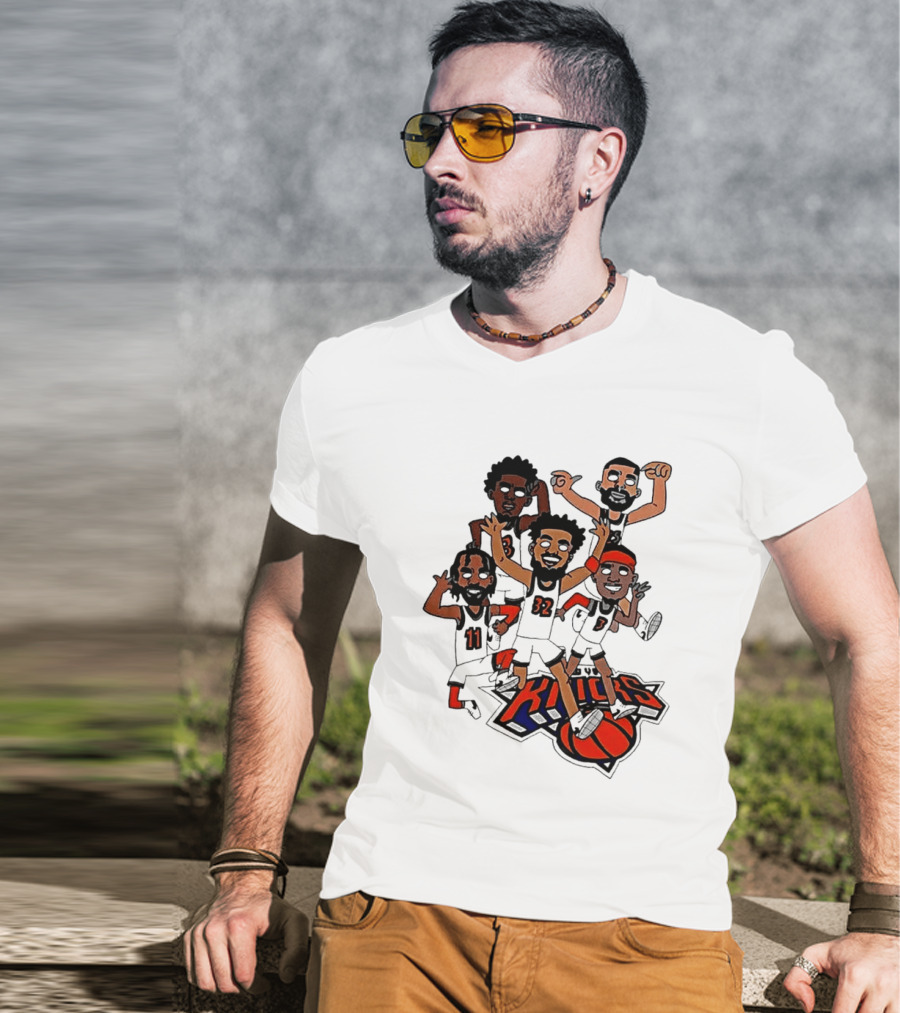 Premiun New York Knicks Future Champs 2026 NBA Cartoon Players T-Shirt