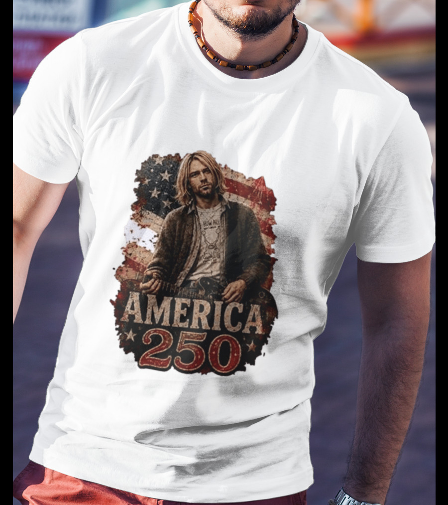 America 250 Years Of Freedom I Love America Kurt Cobain T-Shirt