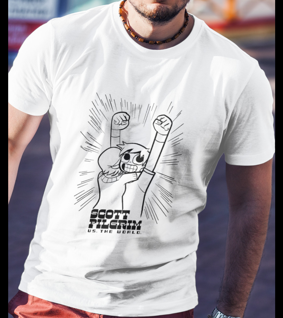 Scott Pilgrim Vs The World Comic Style Character Art Victory Pose T-Shirt