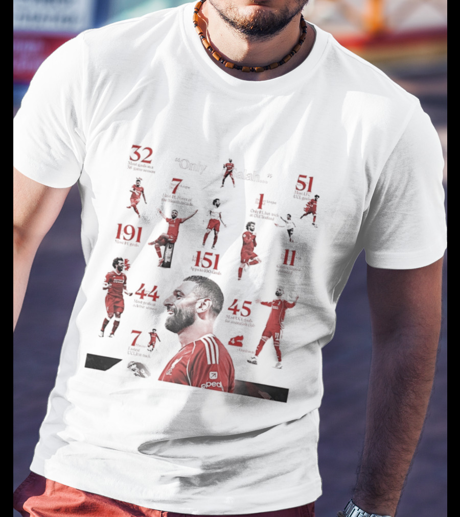 Mohamed Salah Liverpool FC Only IV League Goals Astonishing Records T-Shirt