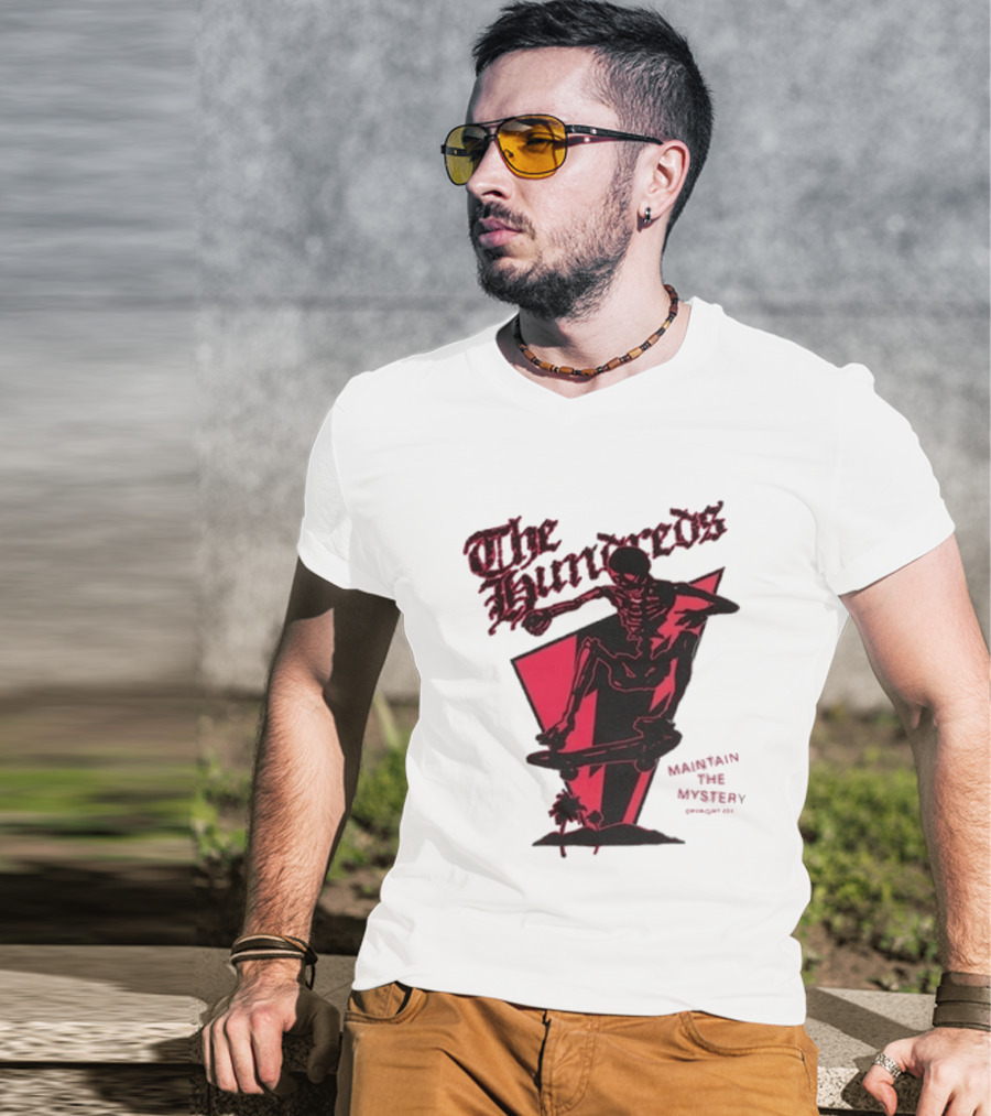 The Hundreds Skeleton Skateboarding Maintain The Mystery T-Shirt