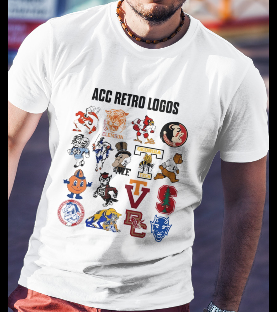 ACC Retro Logos Clemson WF VT VC T-Shirt
