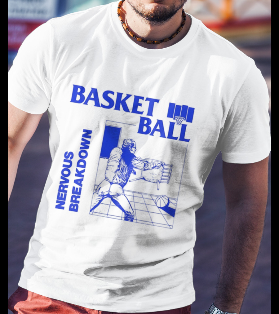 Basketball Nervous Breakdown Game Room Scene T-Shirt