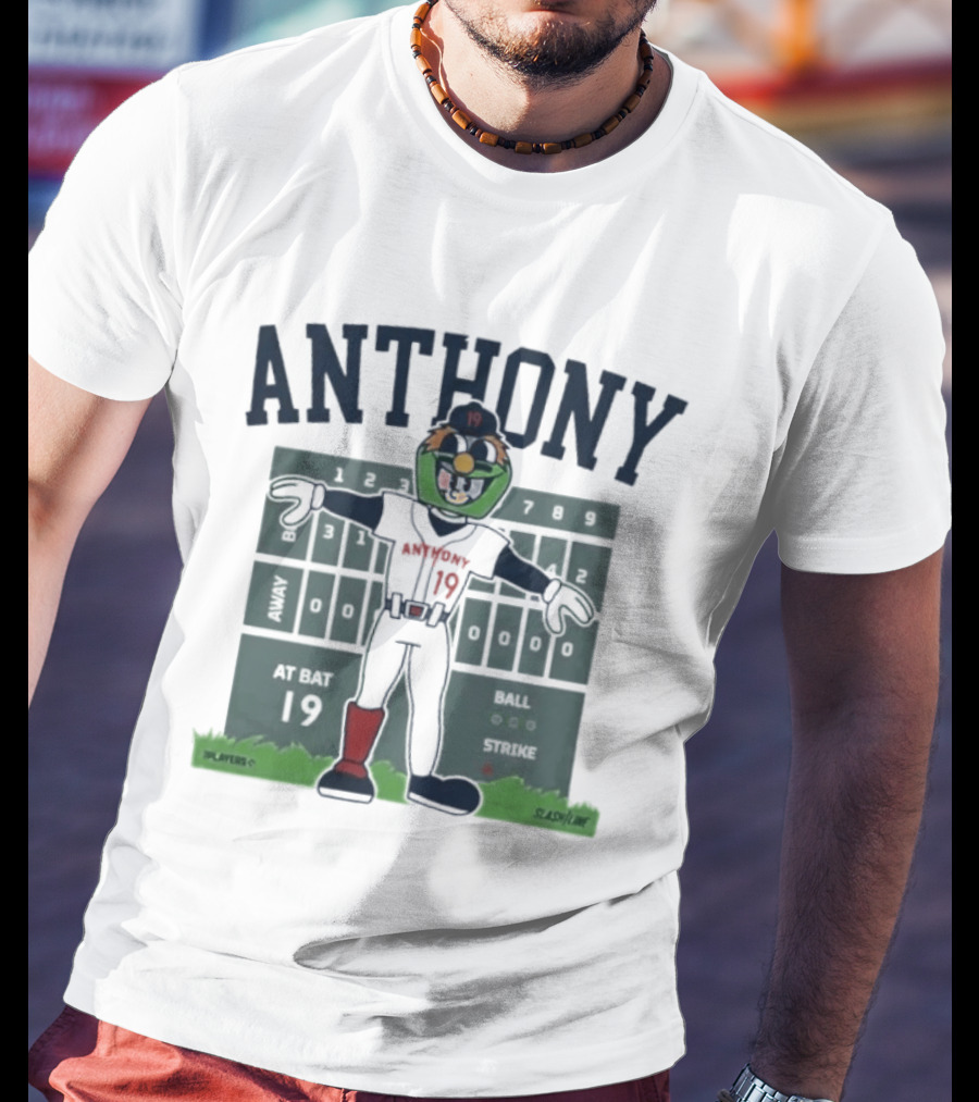 Anthony Cartoon Scoreboard Players Boston Baseball 19 T-Shirt