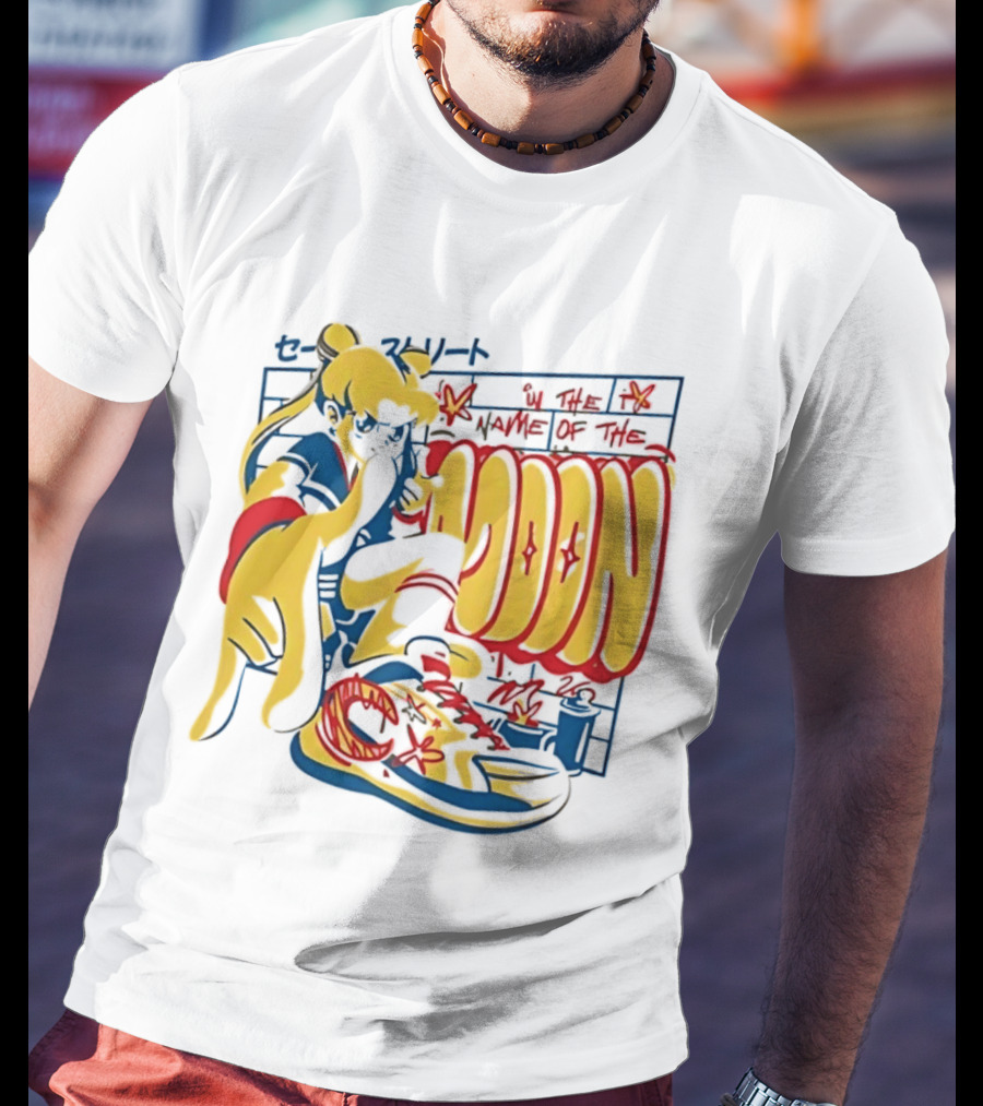 Sailor Moon Urban Scout In The Name Of The Moon Graffiti Style Sneakers T-Shirt