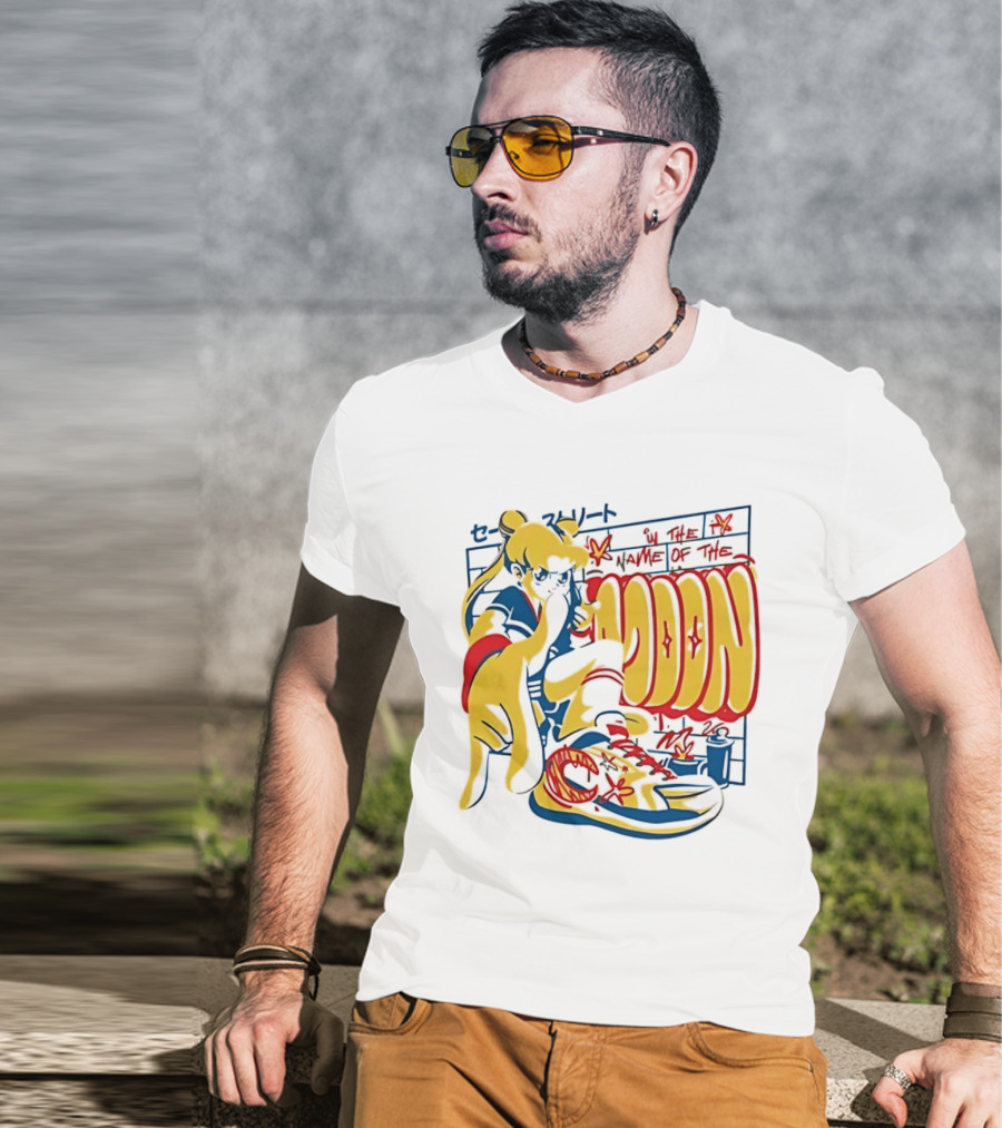 Sailor Moon Urban Scout In The Name Of The Moon Graffiti Style Sneakers T-Shirt