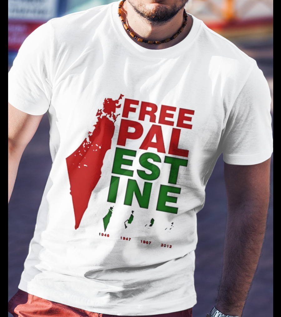 Free Palestine 1946 1947 1967 2012 Map T-Shirt