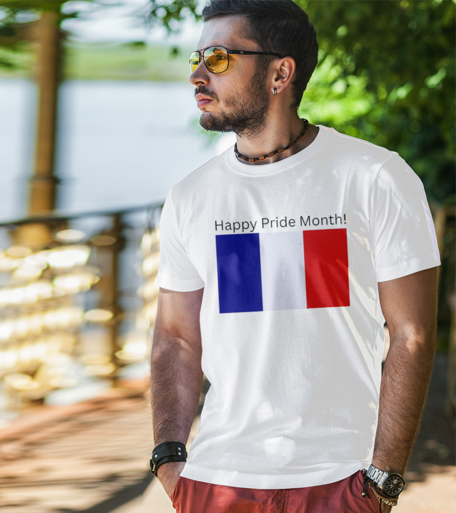 Happy Pride Month France Flag Celebration T-Shirt
