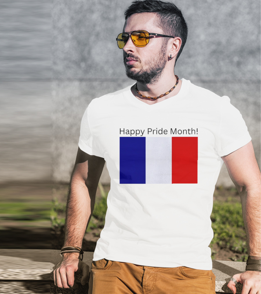 Happy Pride Month France Flag Celebration T-Shirt