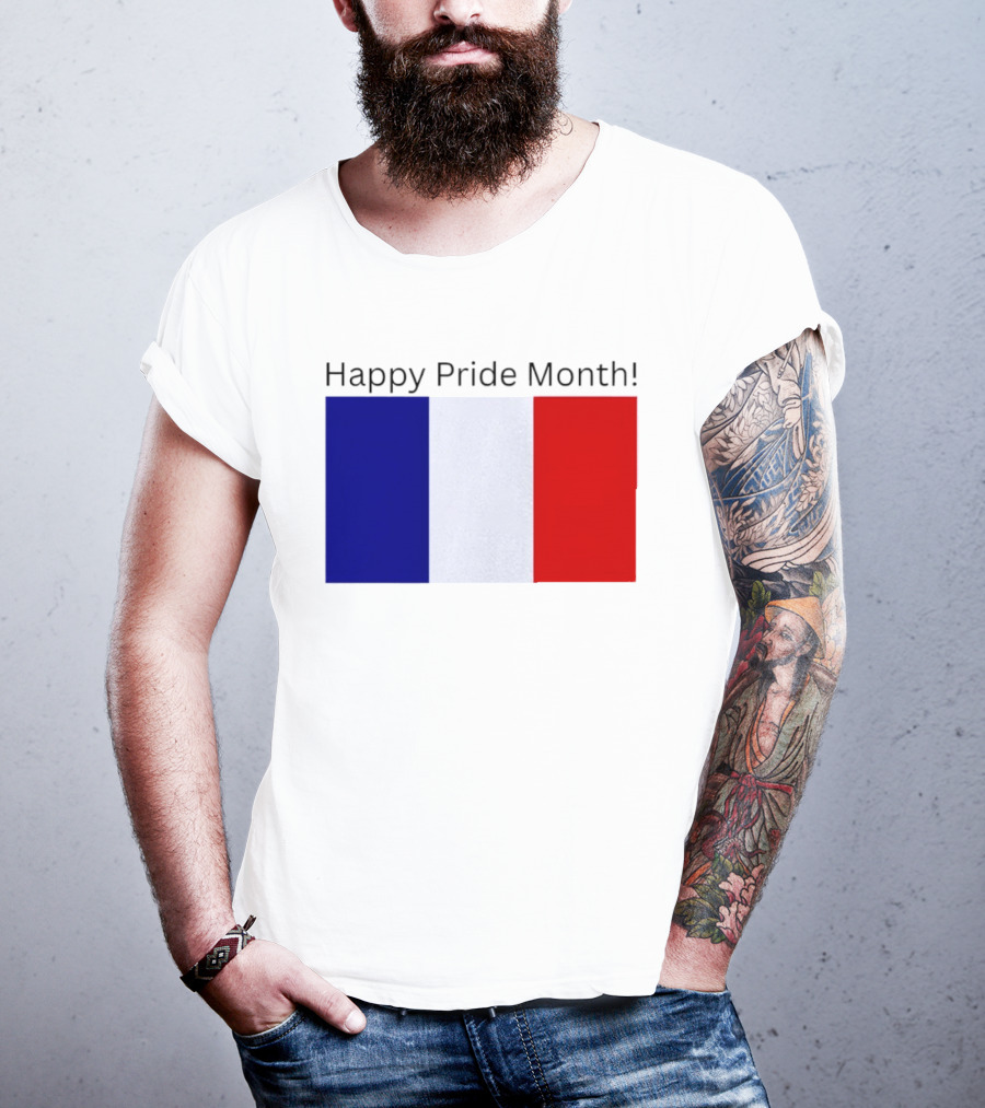 Happy Pride Month France Flag Celebration T-Shirt