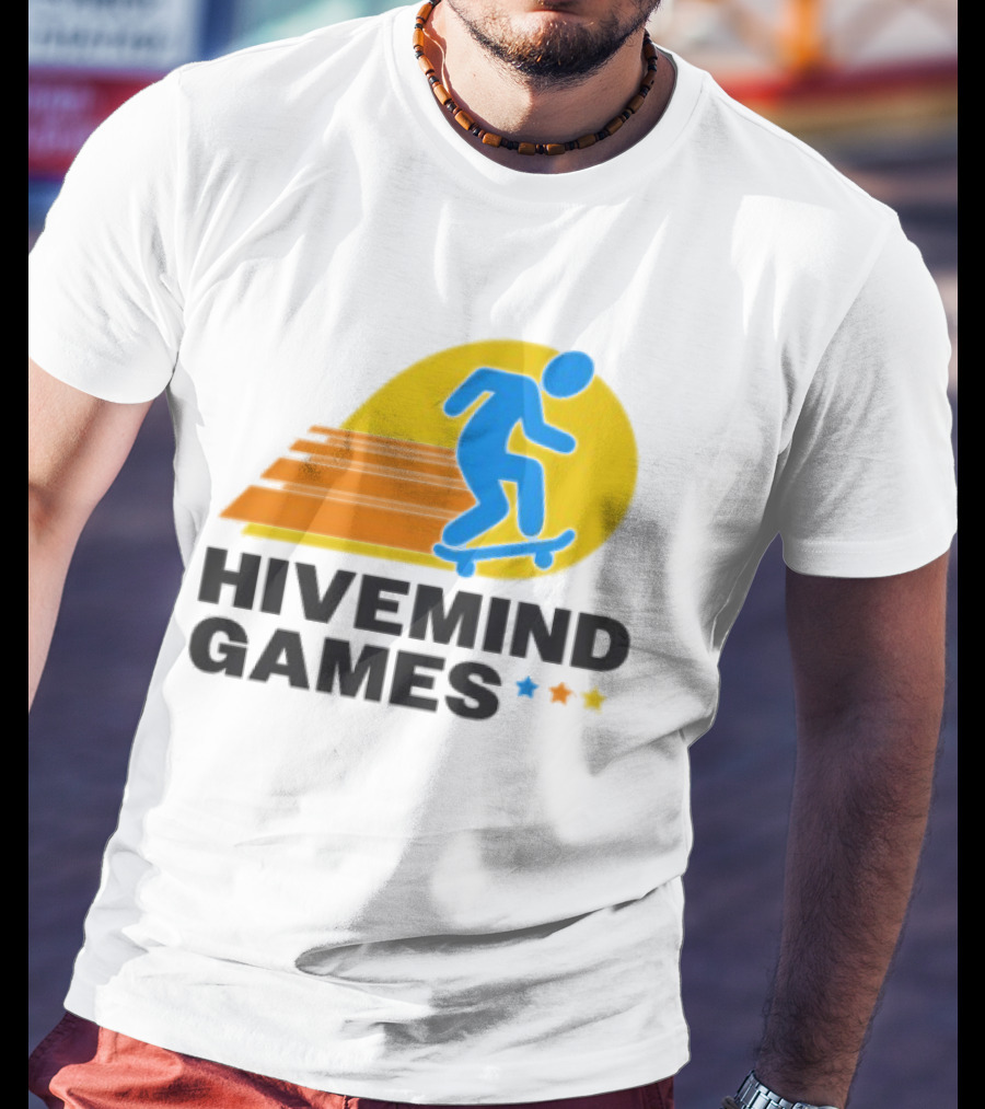 Hivemind Games Skateboarding Dynamic Motion With Shooting Stars T-Shirt