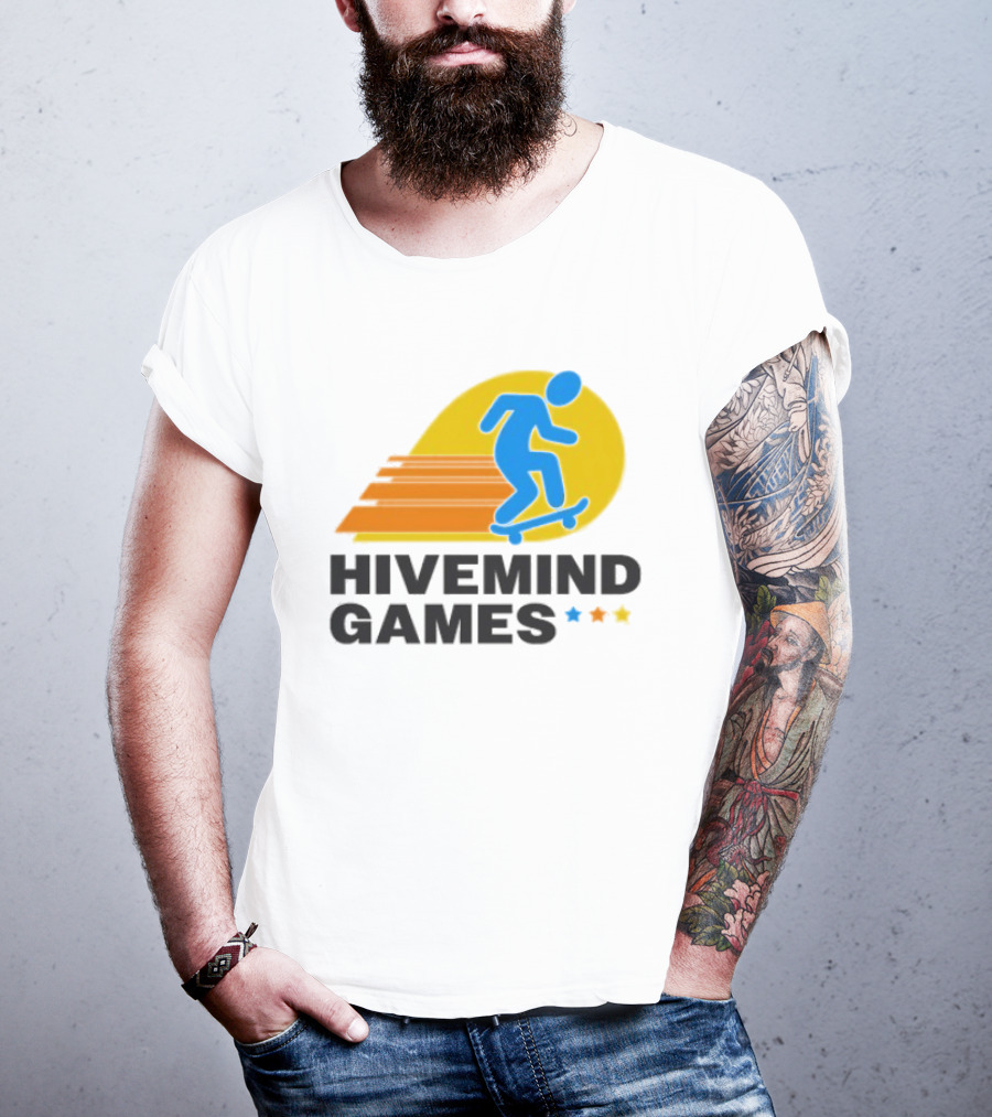 Hivemind Games Skateboarding Dynamic Motion With Shooting Stars T-Shirt
