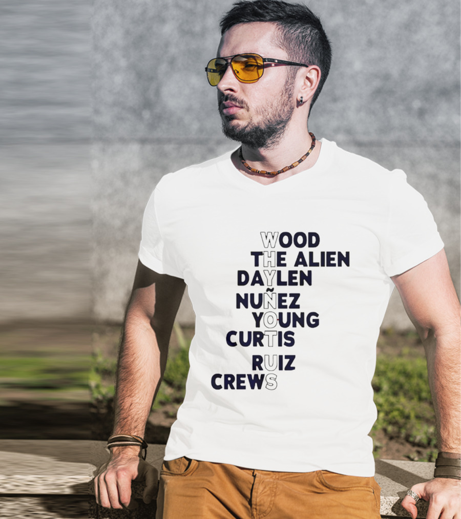 Washington Baseball Players Wood The Alien Daylen Nuñez Young Curtis Ruiz Crews Why Not Us T-Shirt