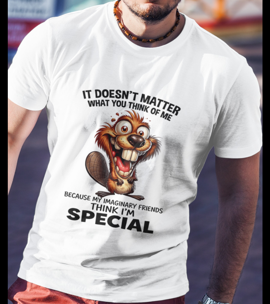 It Doesn't Matter What You Think Of Me Because My Imaginary Friends Think I'm Special Cartoon T-Shirt