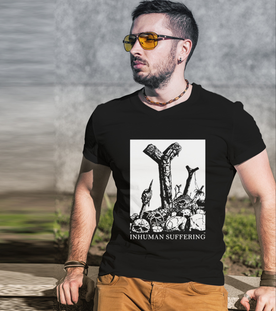 Death Metal Black Metal Extreme Metal Gothic Inhuman Suffering Skulls Swords T-Shirt