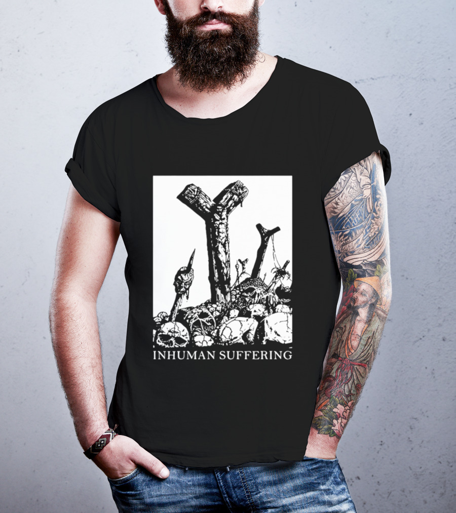 Death Metal Black Metal Extreme Metal Gothic Inhuman Suffering Skulls Swords T-Shirt