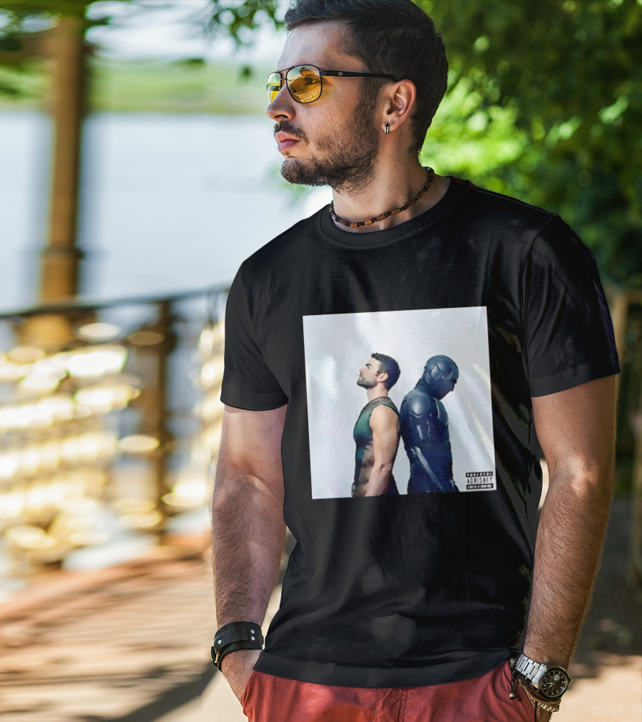 The Deep And Black Noir The Boys Parental Advisory Iconic Character Duo T-Shirt
