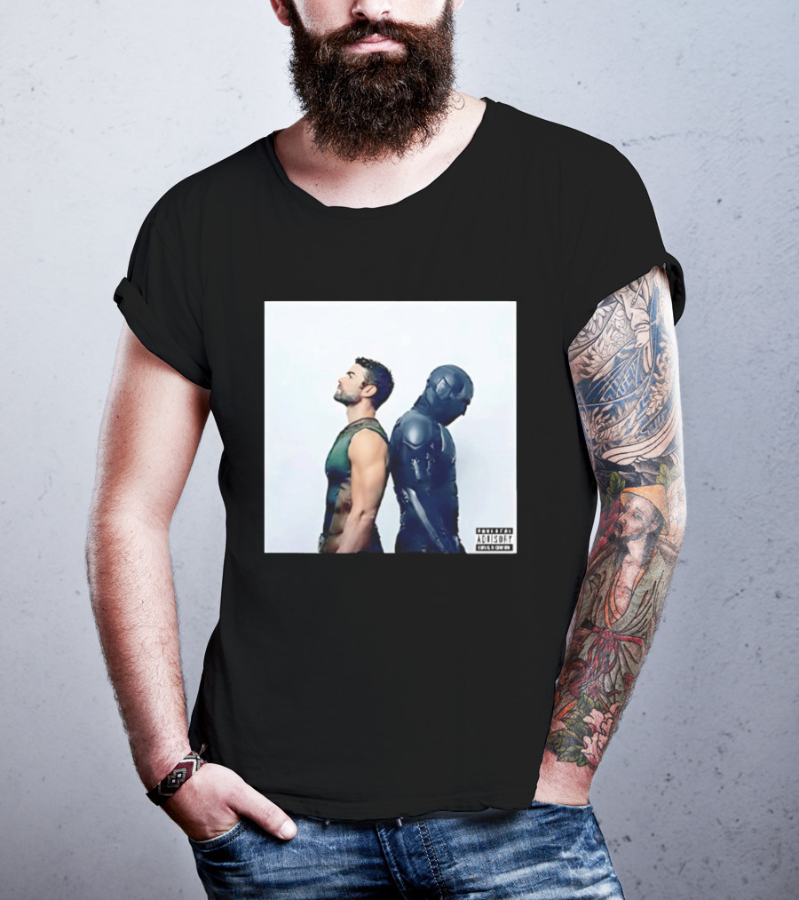 The Deep And Black Noir The Boys Parental Advisory Iconic Character Duo T-Shirt