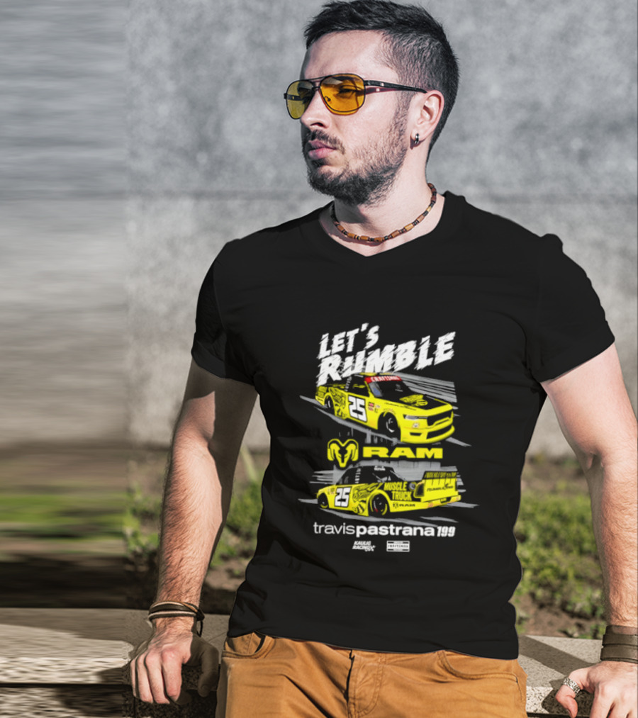 Let's Rumble RAM Travis Pastrana 25 Muscle Truck Racing T-Shirt